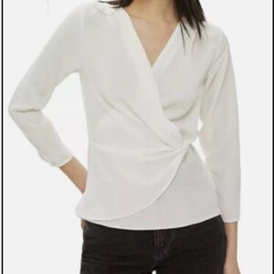 Topshop White Wrap Blouse